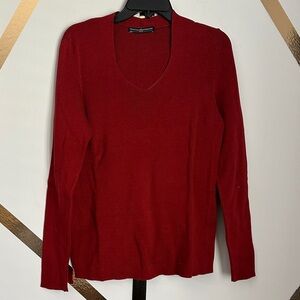 Peruvian Connection Red V-Neck Knit Top